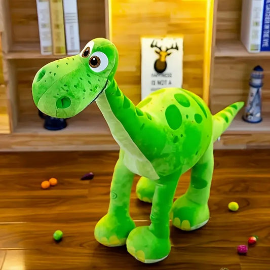 Green Collar Dinosaur Stuffed Toy – Soft Plush Dinosaur Doll for Kids, Toddlers & Babies – Cute Cartoon Dino with Green Neck Scarf – Perfect for Snuggling, Gifting & Nursery Decor - 30 CM