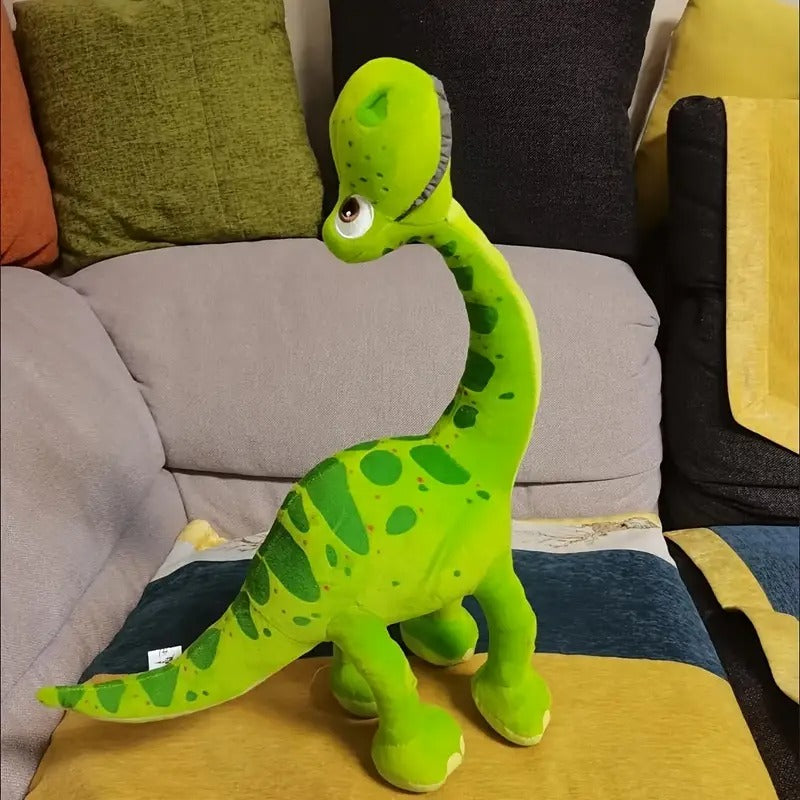 Green Collar Dinosaur Stuffed Toy – Soft Plush Dinosaur Doll for Kids, Toddlers & Babies – Cute Cartoon Dino with Green Neck Scarf – Perfect for Snuggling, Gifting & Nursery Decor - 30 CM